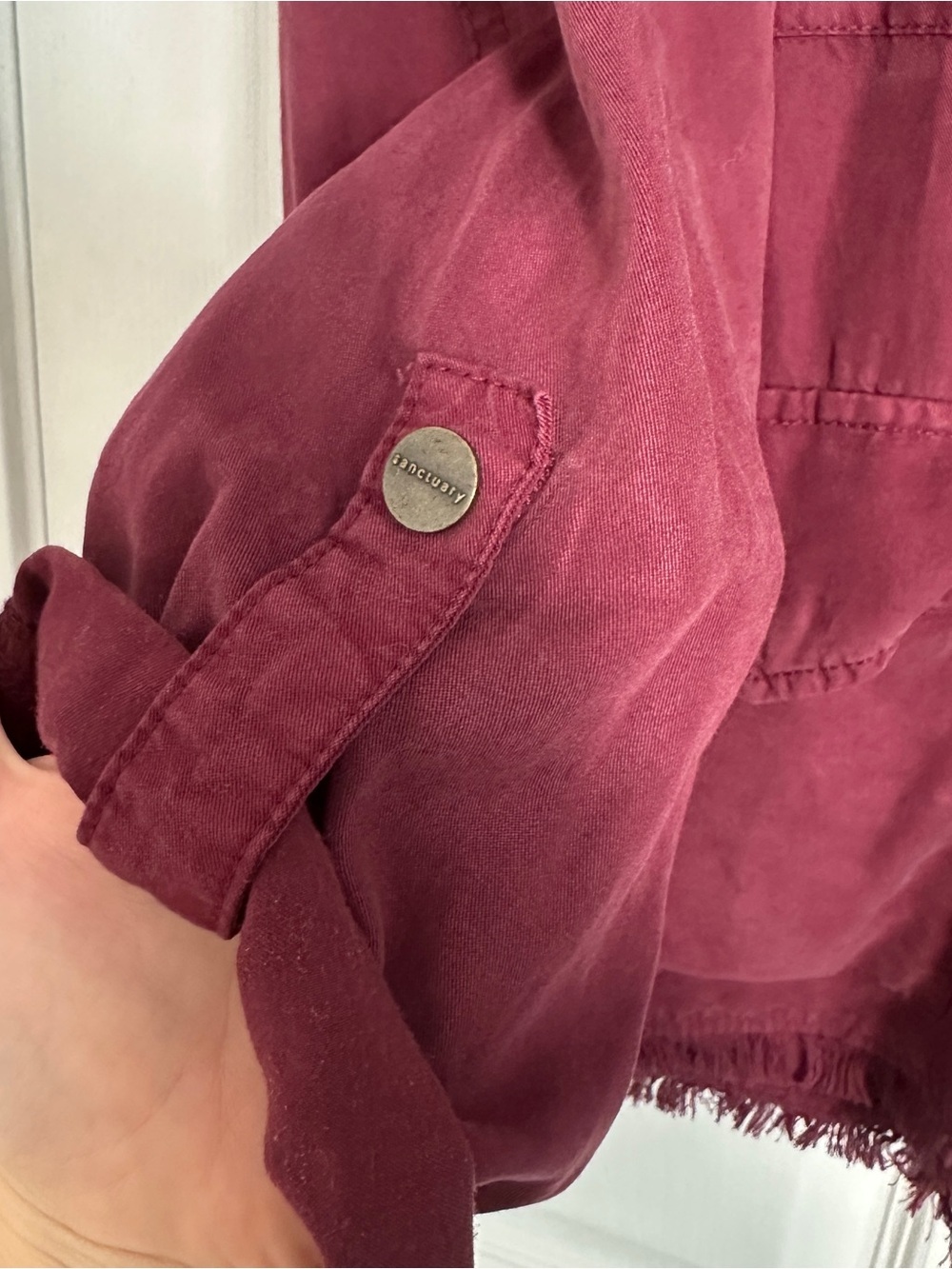Sanctuary Wine Utility Jacket With Button-Front View 4